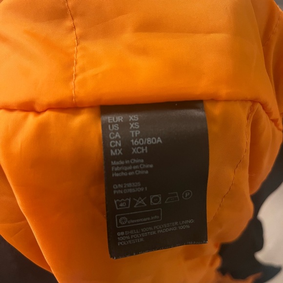 H&M Black Bomber Jacket with Orange Interior - Picture 5 of 5